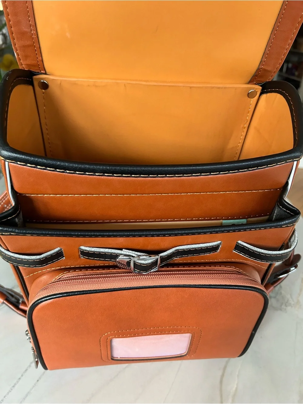 Japanese Randoseru Backpack – Classic Brown Vintage Style. Rich Cognac Brown.